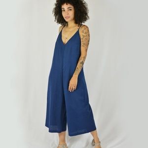 Ali Golden Linen Wide Leg Jumpsuit